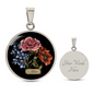 Black Cottagecore Birthflower Bouquet Necklace for Mom