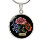 Black Cottagecore Birthflower Bouquet Necklace for Mom