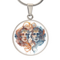 Gemini Twins Zodiac Pendant Necklace | Astrology Gift for Her | Handmade, Customizable | Adjustable Necklace Chain Length | Free Gift Box