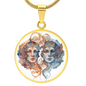 Gemini Twins Zodiac Pendant Necklace | Astrology Gift for Her | Handmade, Customizable | Adjustable Necklace Chain Length | Free Gift Box