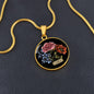 Black Cottagecore Birthflower Bouquet Necklace for Mom