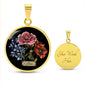 Black Cottagecore Birthflower Bouquet Necklace for Mom