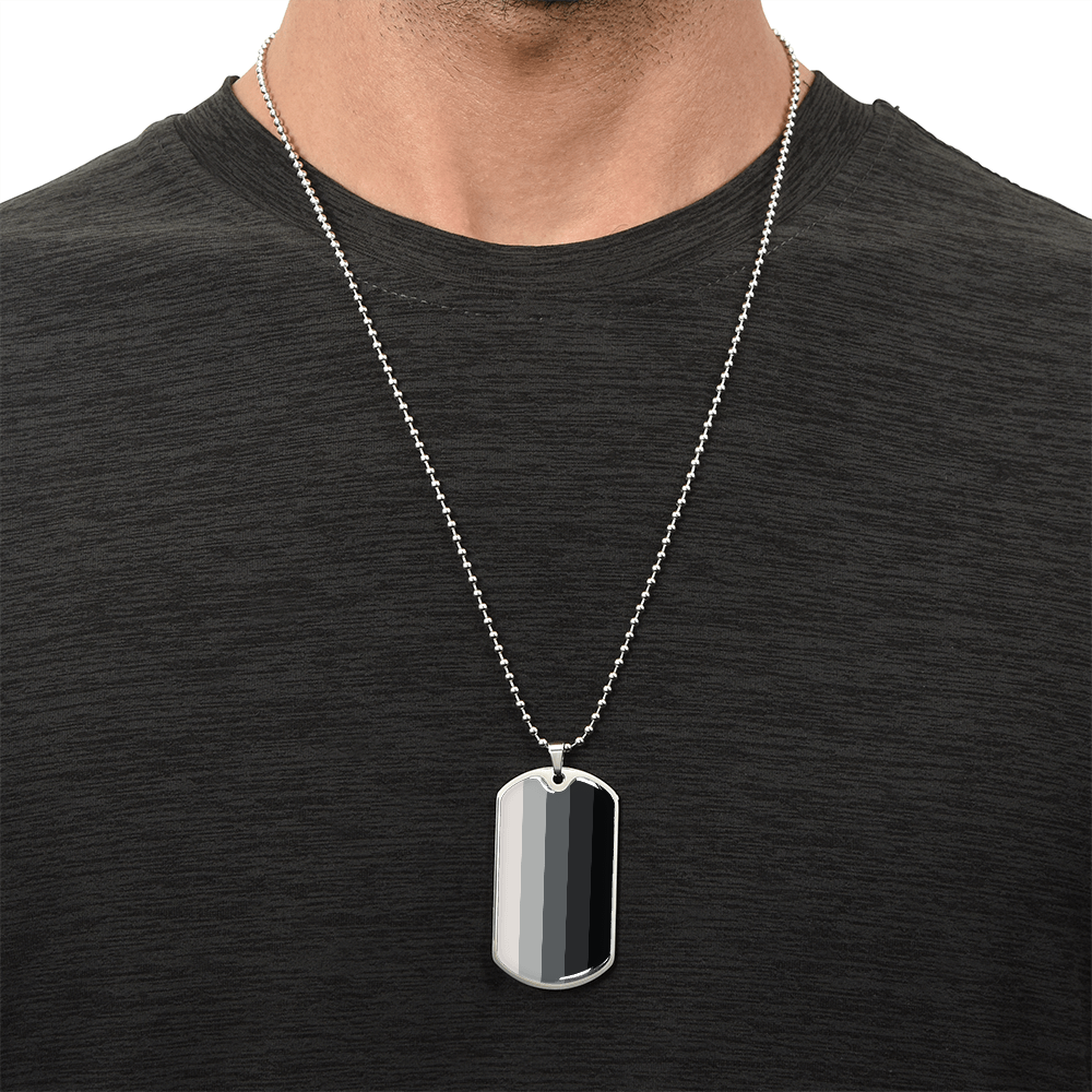 Heterosexual Pride Engravable Dog Tag Style Necklace