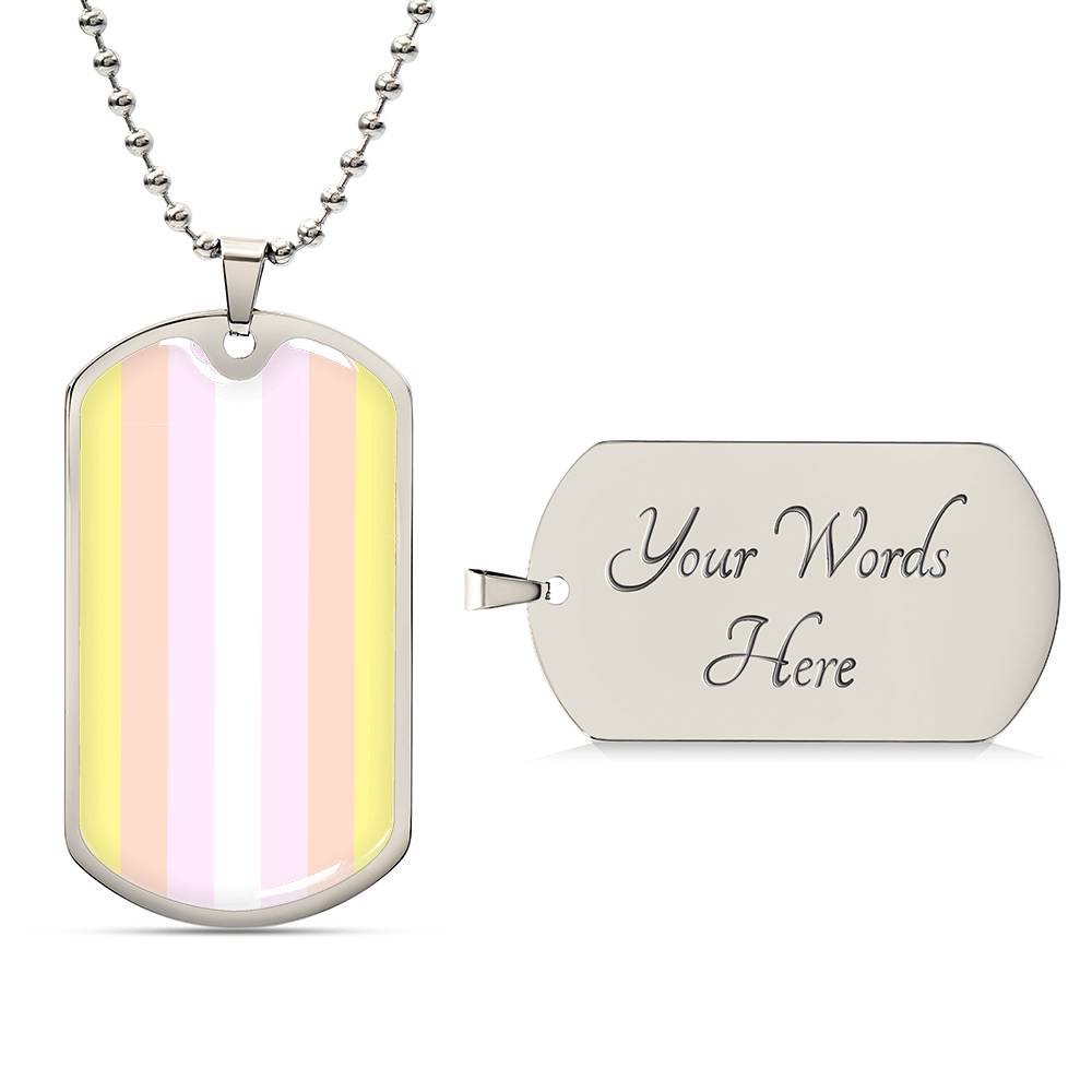 Pride Dog Tag Style Necklace - Engravable Collection 2