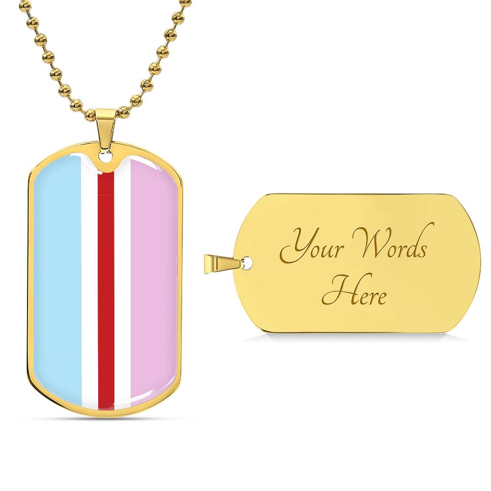 Pride Dog Tag Style Necklace - Engravable Collection 1