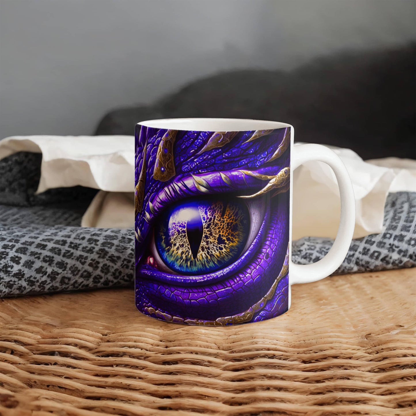 Purple Dragon Eye White Mug