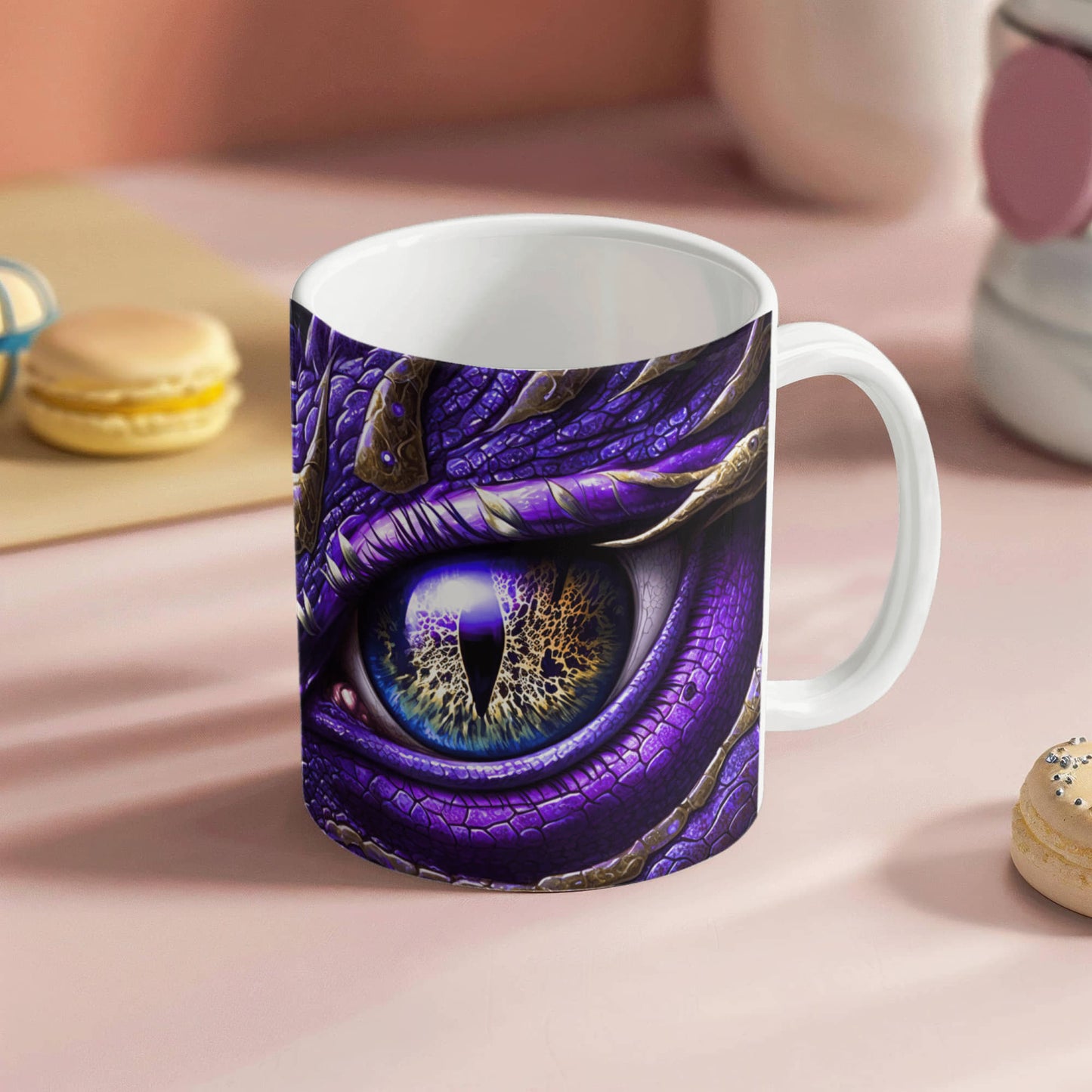 Purple Dragon Eye White Mug