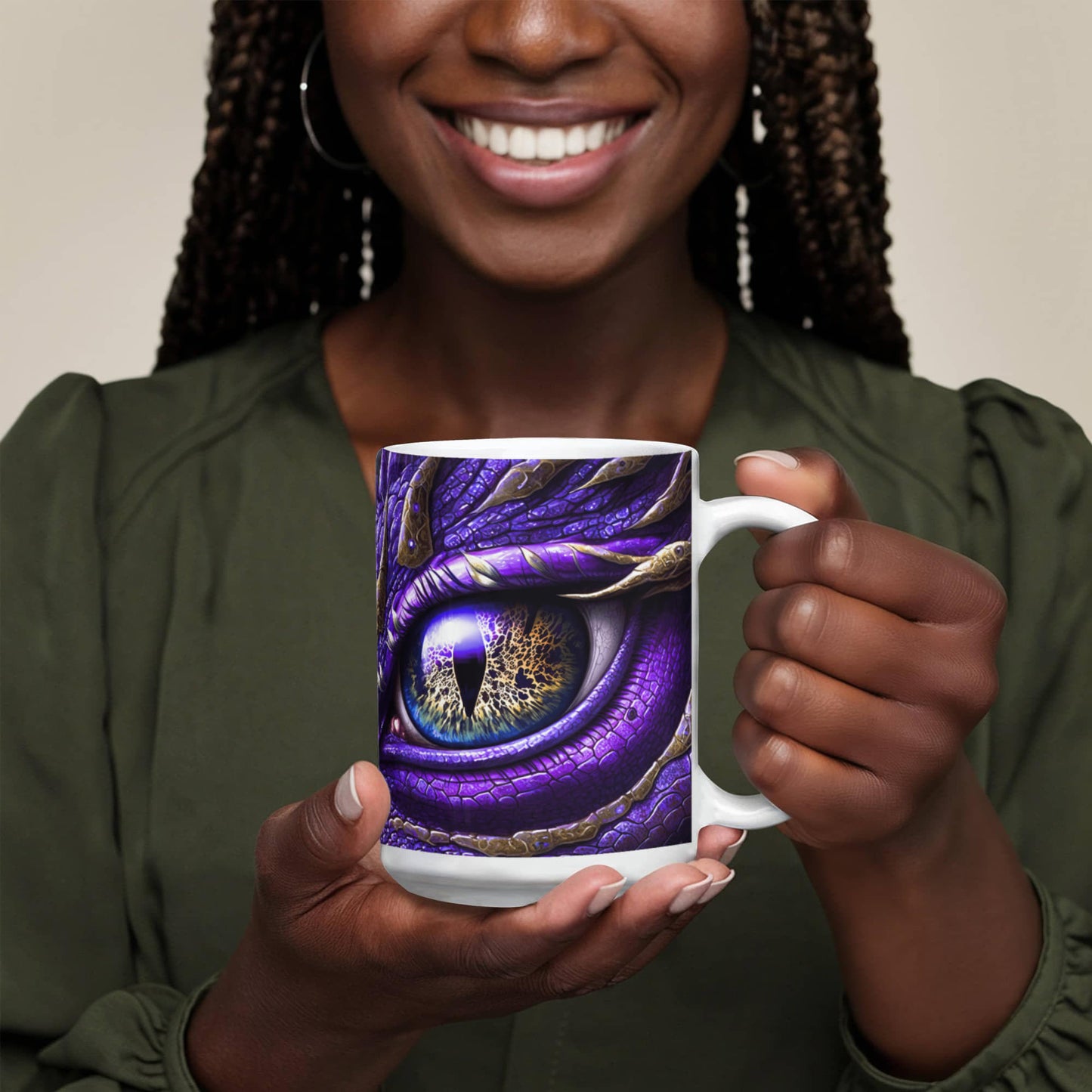 Purple Dragon Eye White Mug
