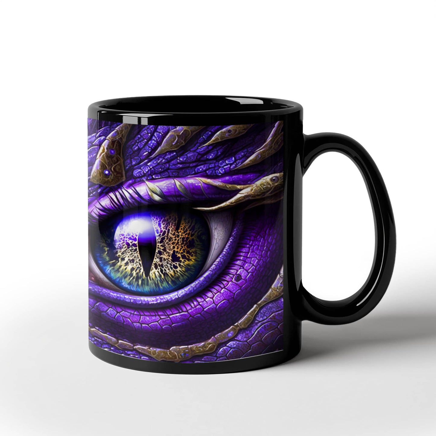 Purple Dragon Eye Black Mug 11oz
