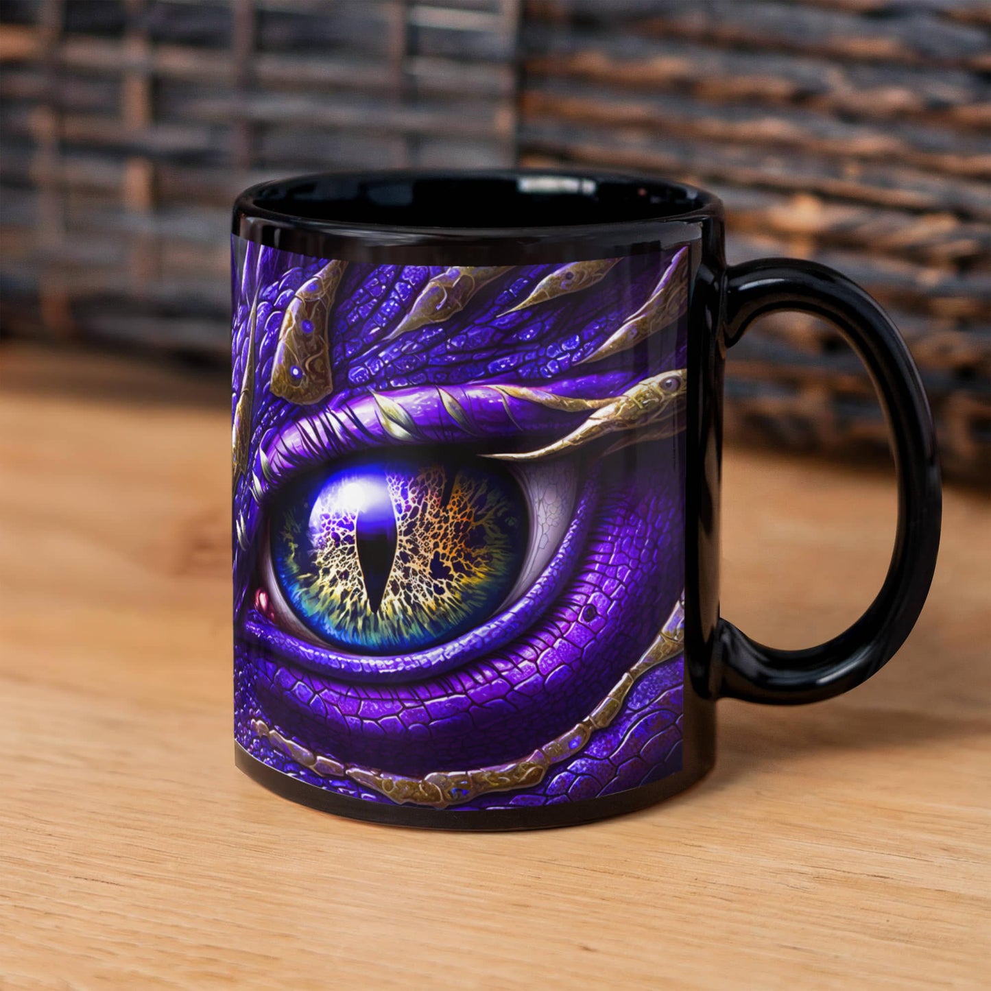 Purple Dragon Eye Black Mug 11oz