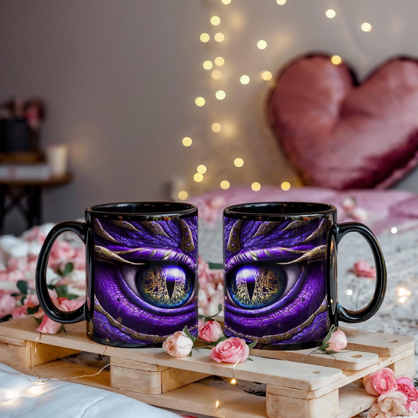 Purple Dragon Eye Black Mug 11oz
