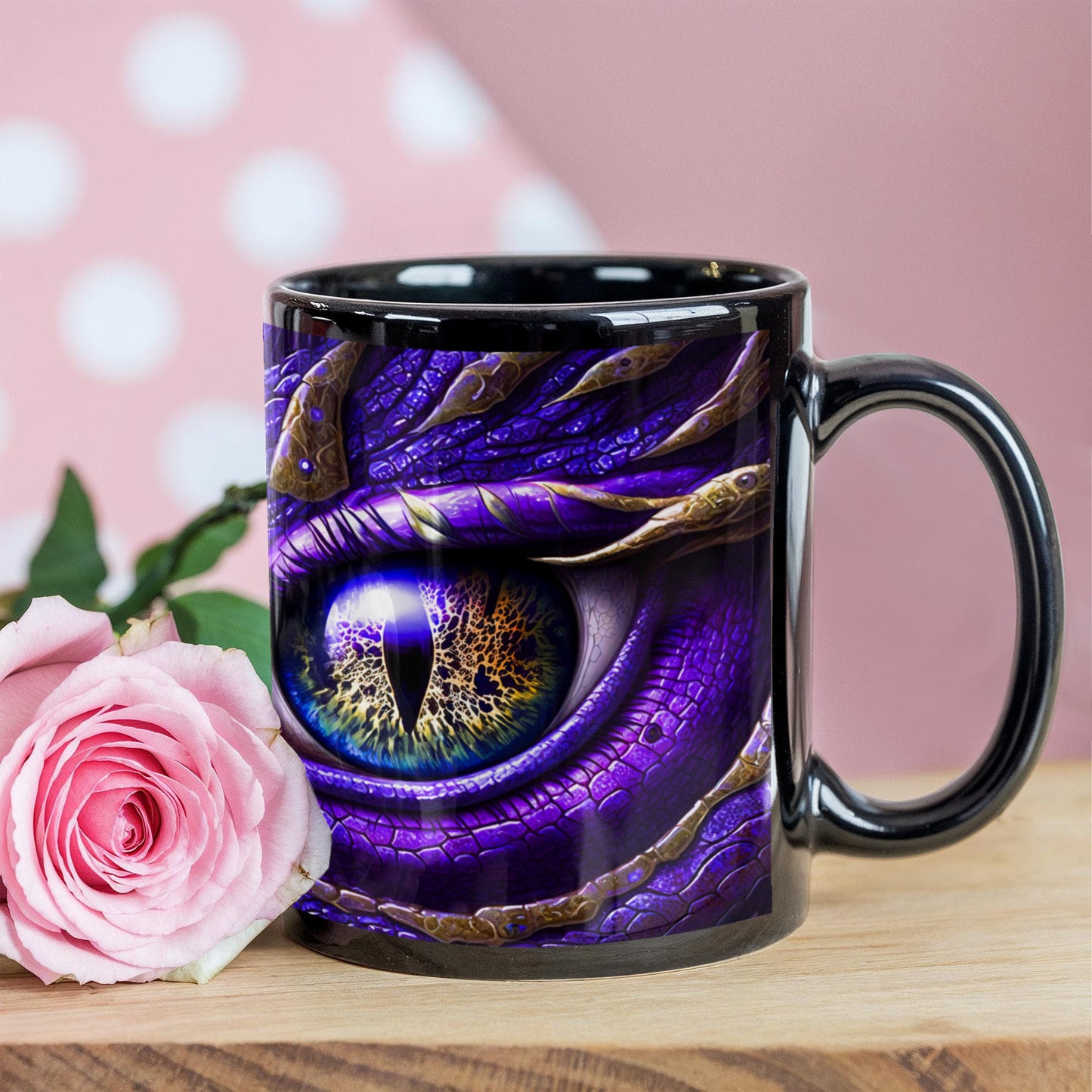 Purple Dragon Eye Black Mug 11oz