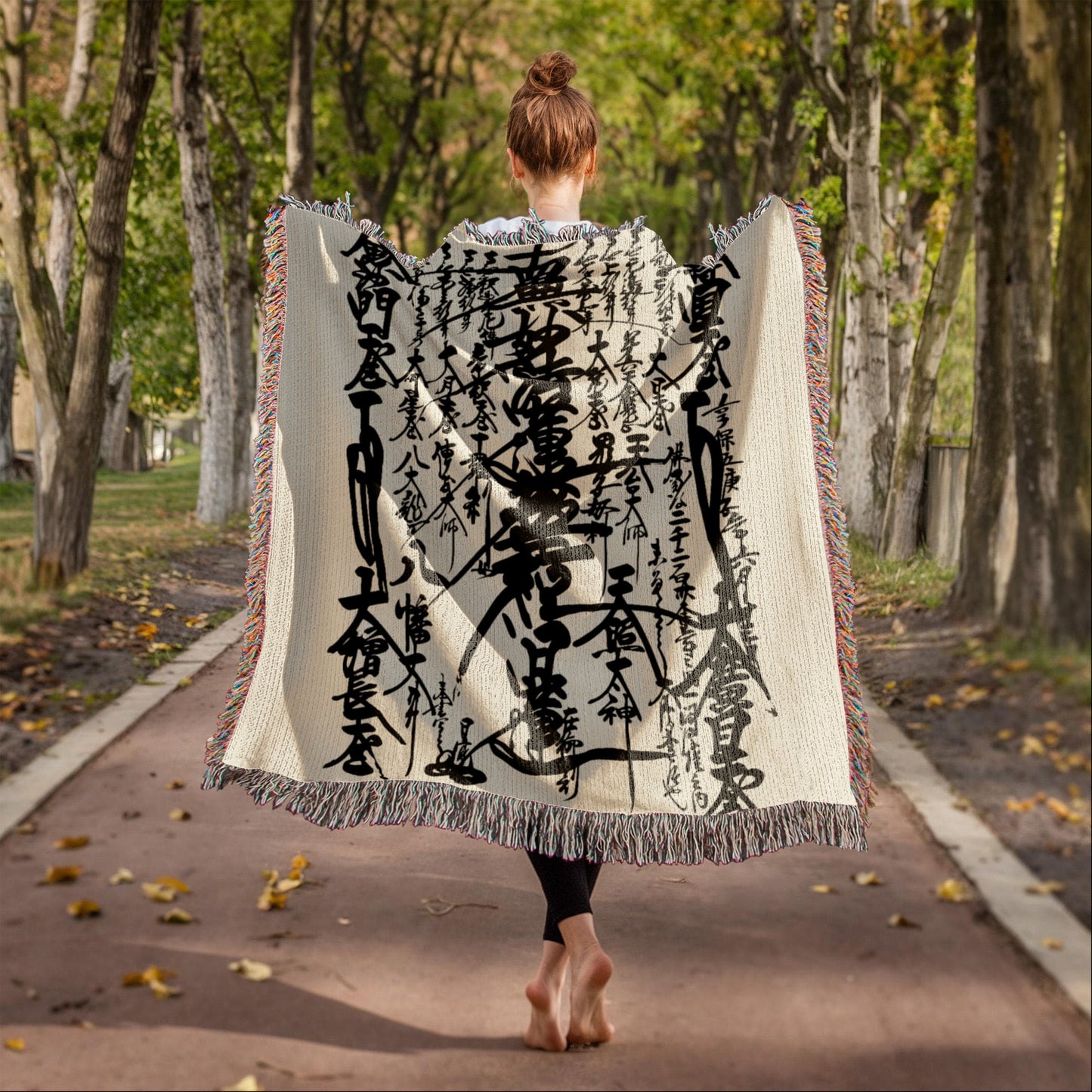 Nam Myoho Renge Kyo Woven Blanket with Fringe