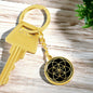 Seed of Life Sacred Geometry Keychain Engravable Gold Silver