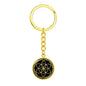 Seed of Life Sacred Geometry Keychain Engravable Gold Silver