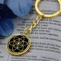 Seed of Life Sacred Geometry Keychain Engravable Gold Silver