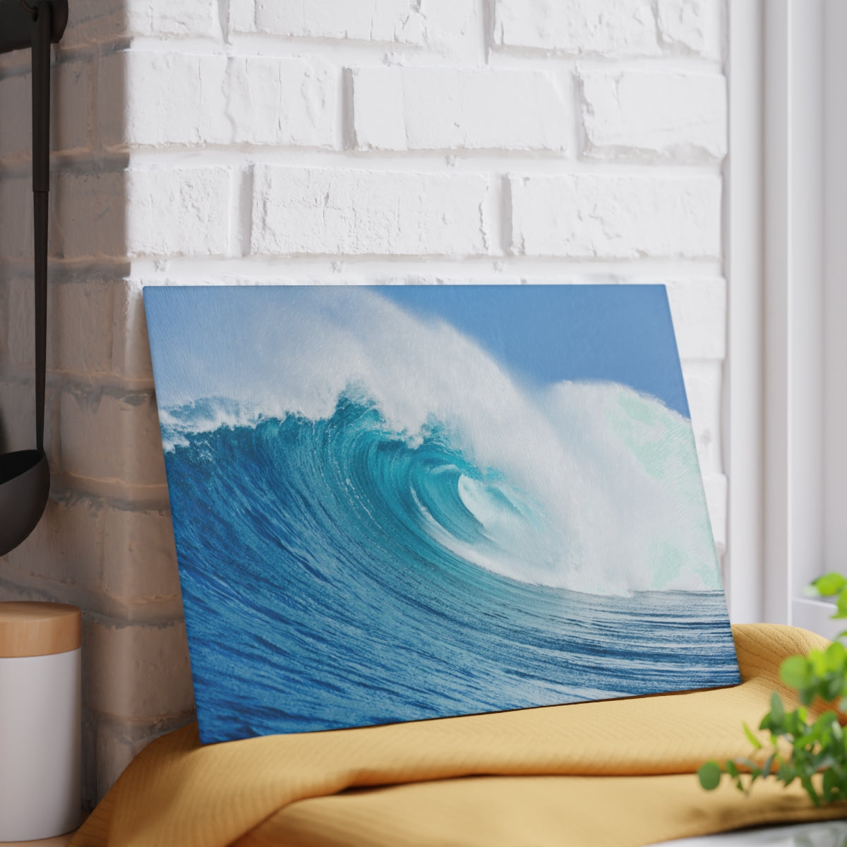 Glass Cutting Board, Curling Wave - Two Sizes Available!