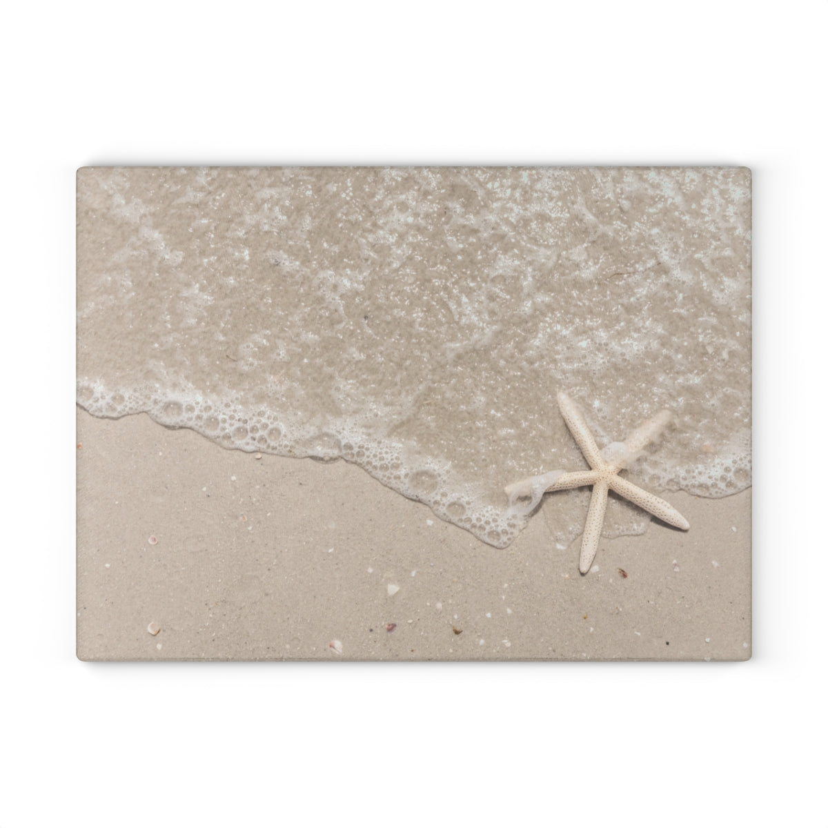 Glass Cutting Board, Sand and Starfish - Two Sizes Available