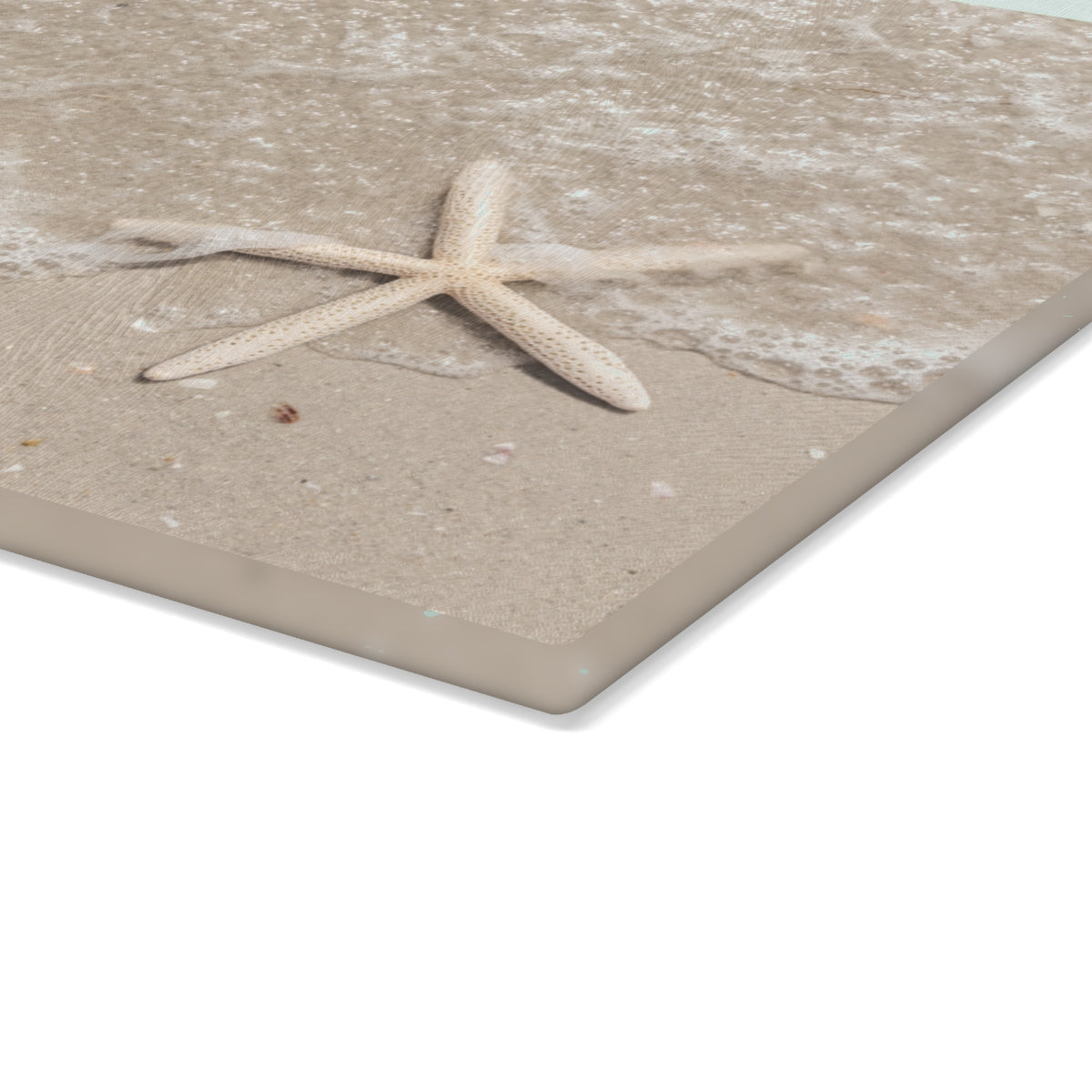 Glass Cutting Board, Sand and Starfish - Two Sizes Available