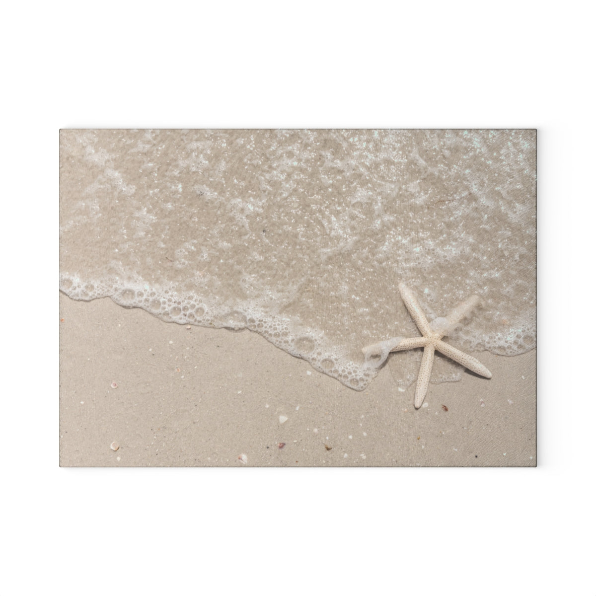 Glass Cutting Board, Sand and Starfish - Two Sizes Available