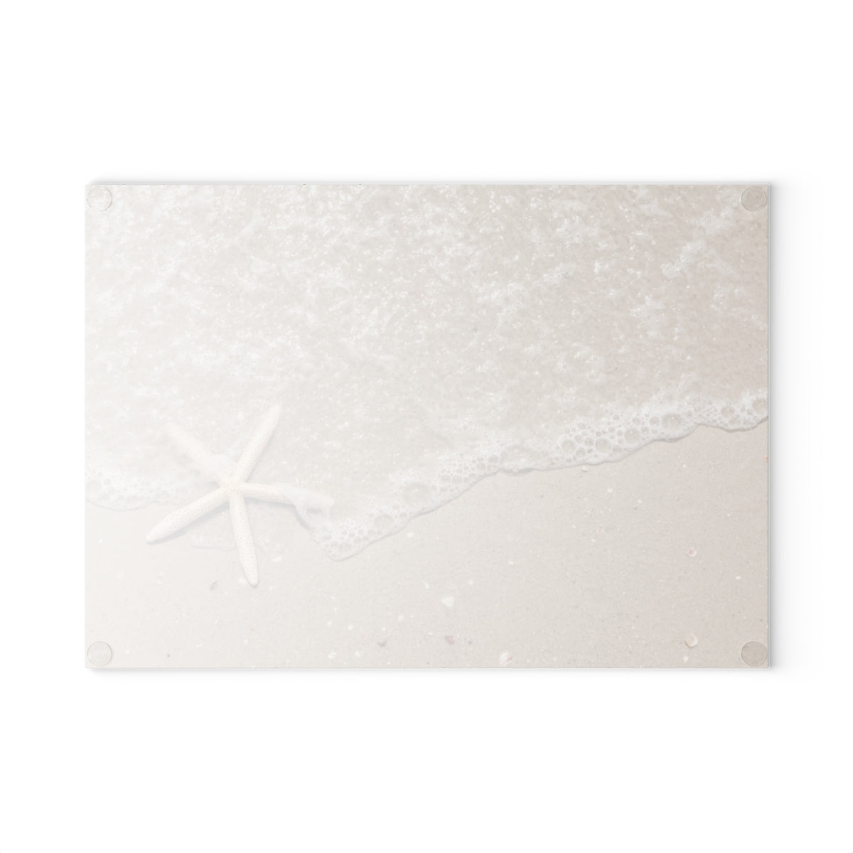Glass Cutting Board, Sand and Starfish - Two Sizes Available