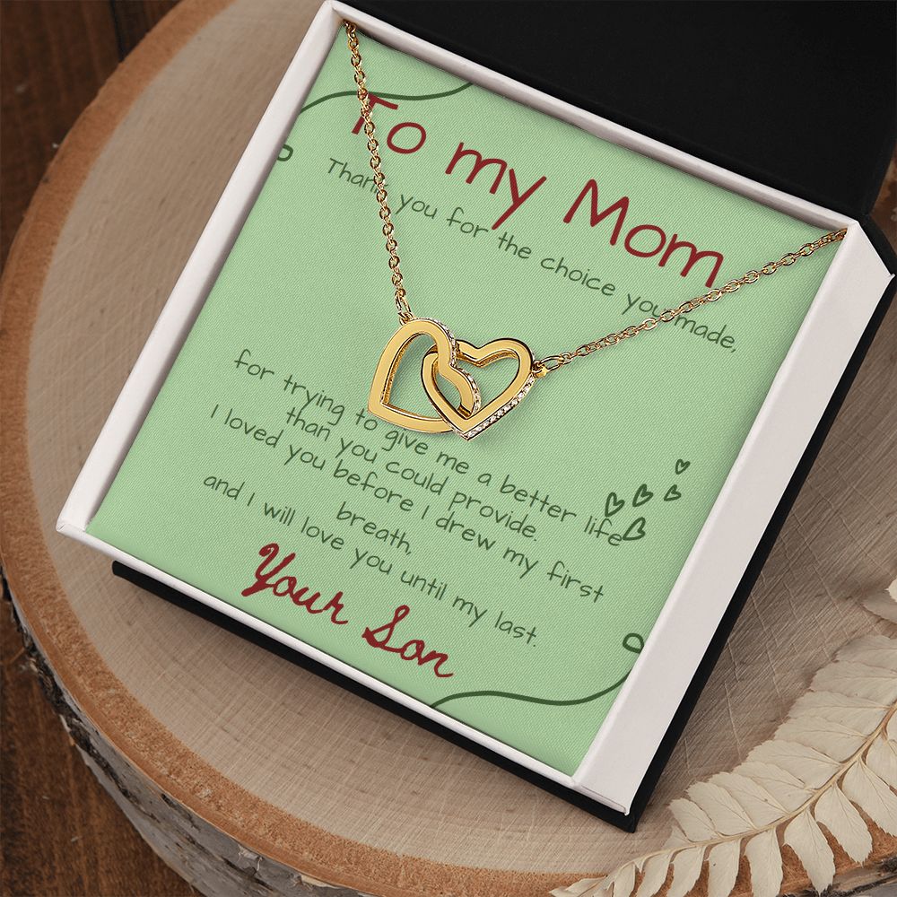 Mother and Son Necklace, Mom Appreciation Present, Boy Mom Gift