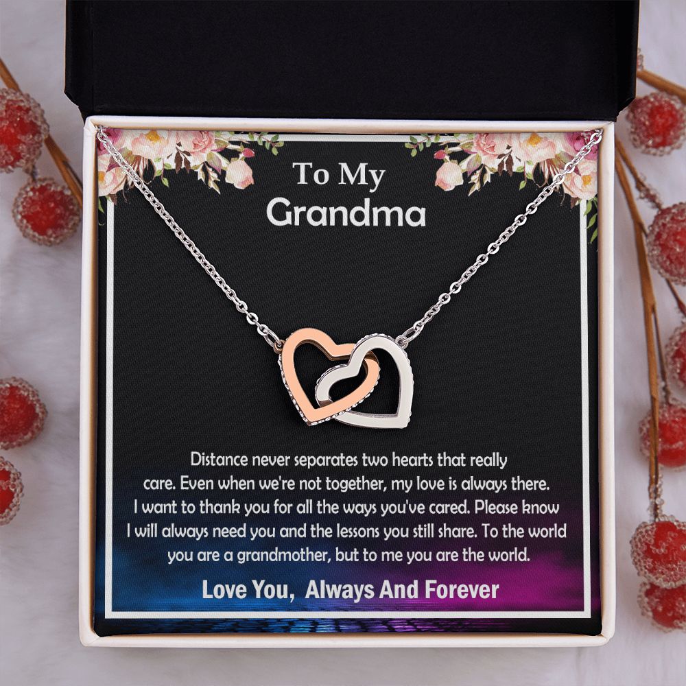 To My Grandma...Interlocking Hearts Necklace – Beach Glass Gifts