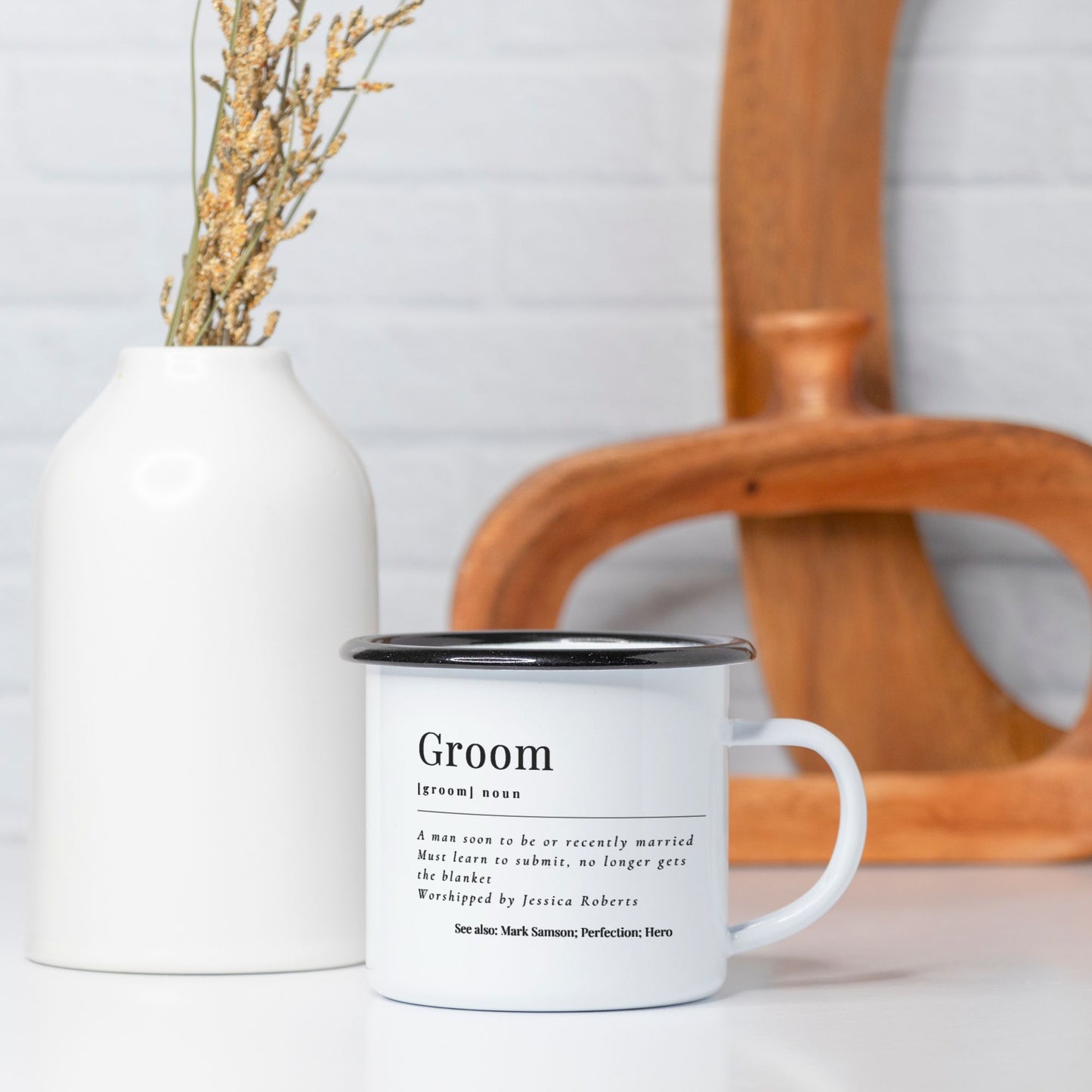 Groom Definition Camp Mug 10 oz. (Black Rim)