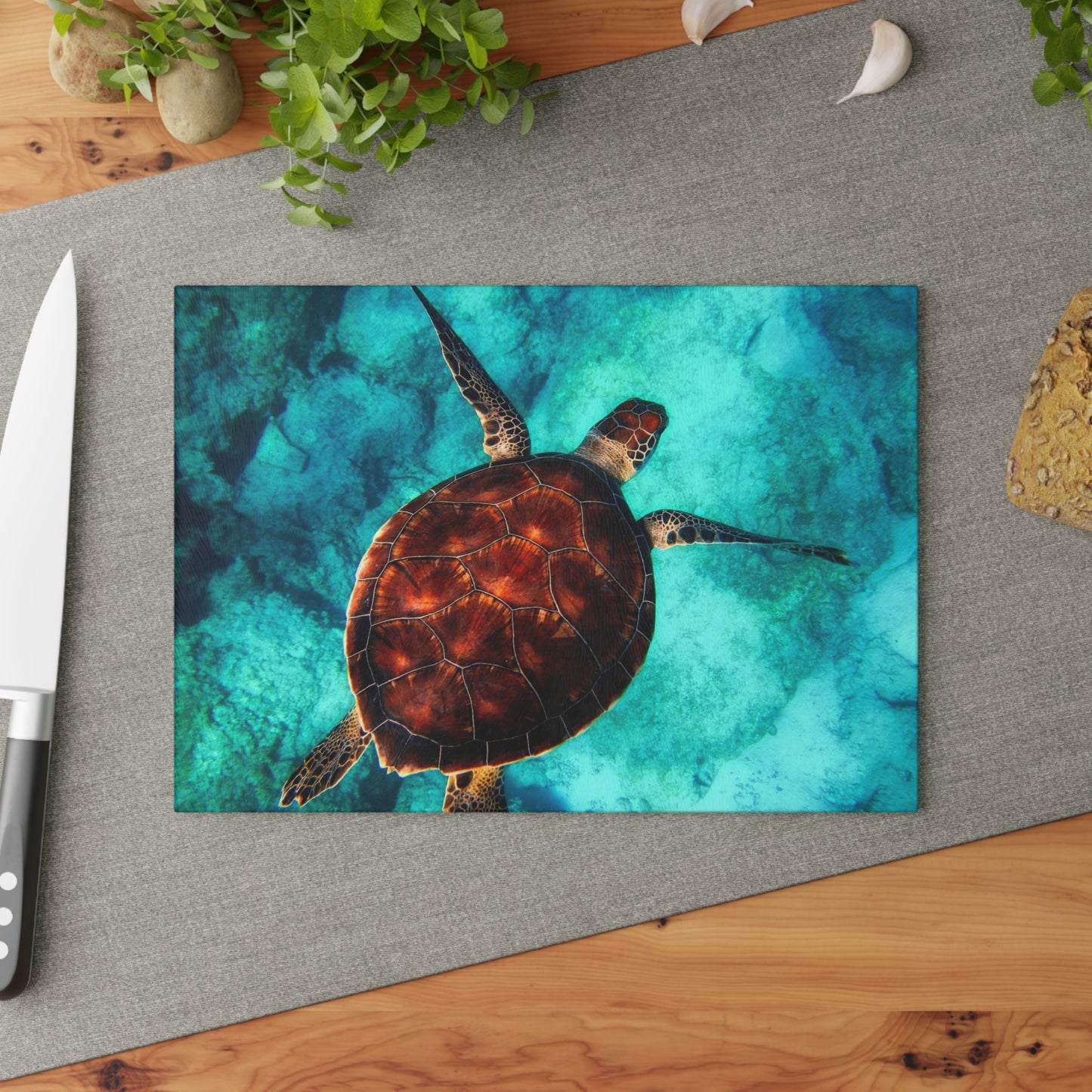 Glass Cutting Board, Sea Turtle - Two Sizes Available