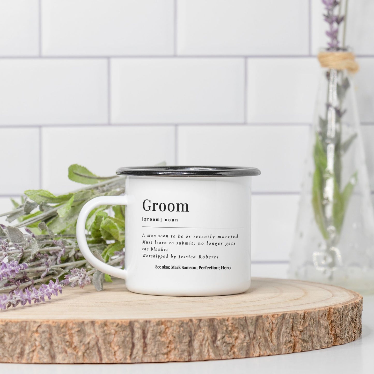 Groom Definition Camp Mug 10 oz. (Black Rim)