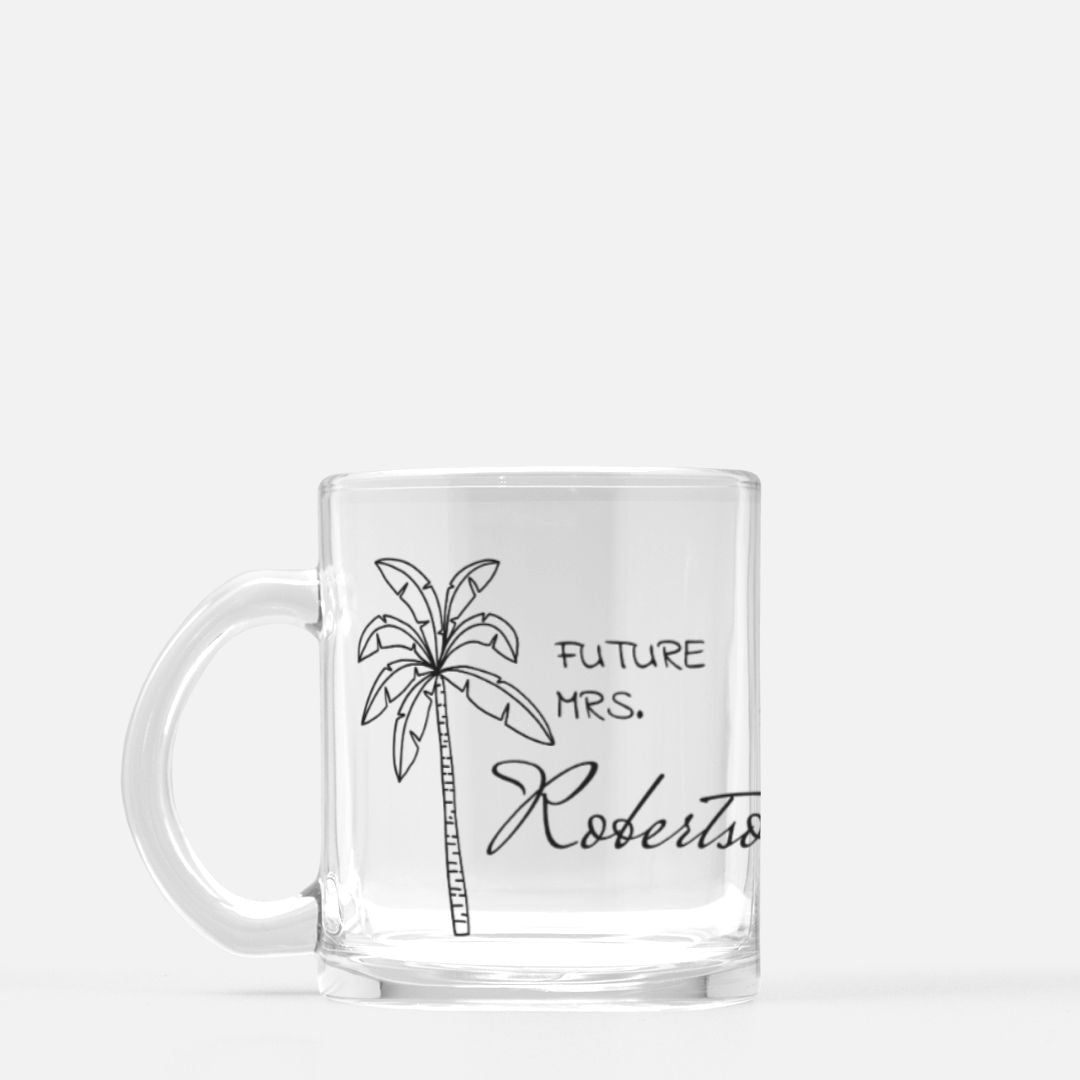 Future Mrs. Personalized Mug - Glass - Palm Tree