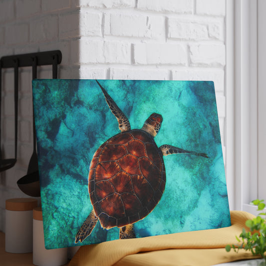 Glass Cutting Board, Sea Turtle - Two Sizes Available