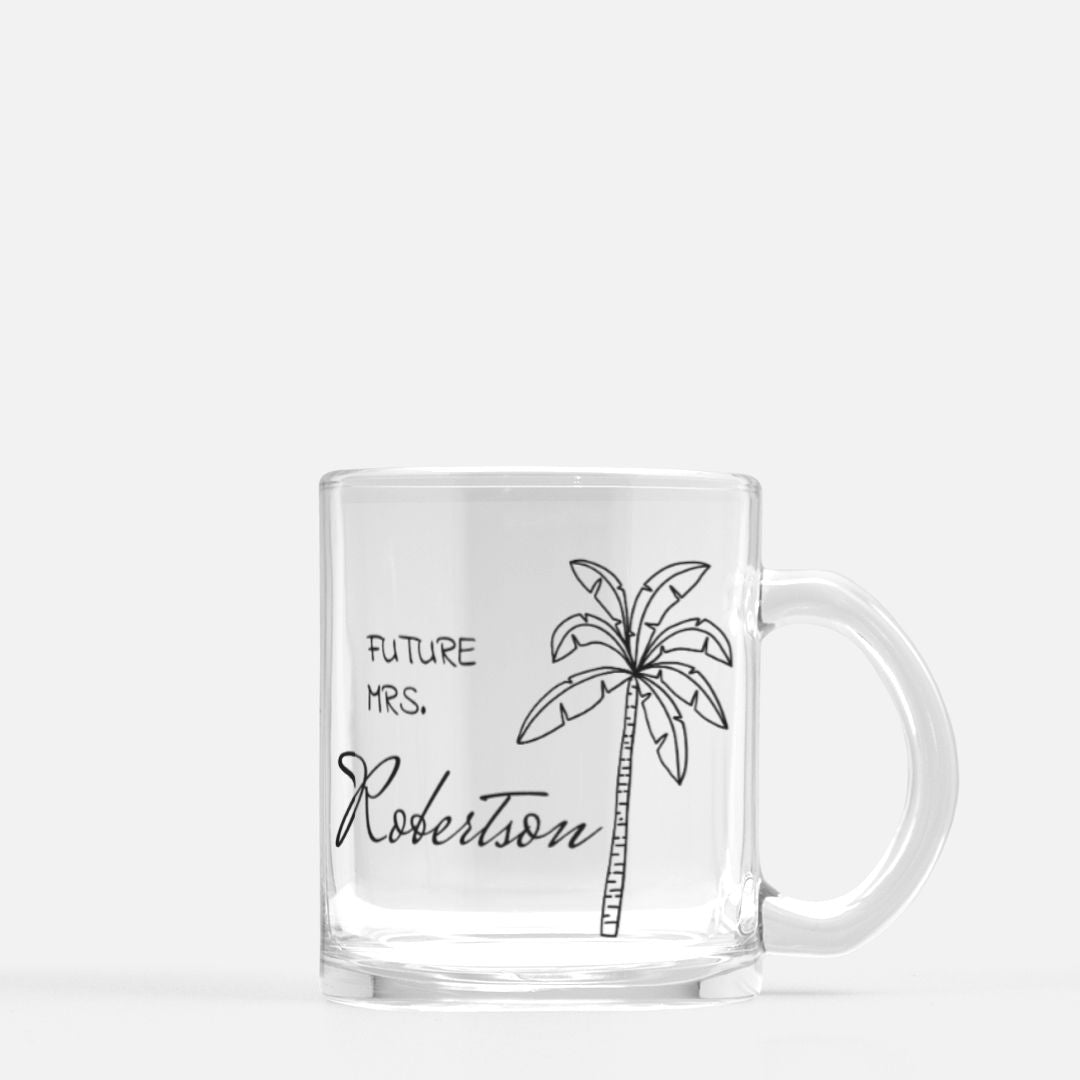 Future Mrs. Personalized Mug - Glass - Palm Tree