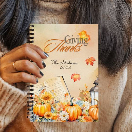 Family Gratitude Journal Give Thanks Notebook for Thanksgiving Get Togethers and Sharing