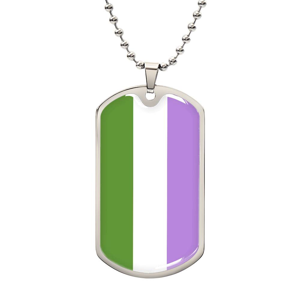 Pride Dog Tag Style Necklace - Engravable Collection 1