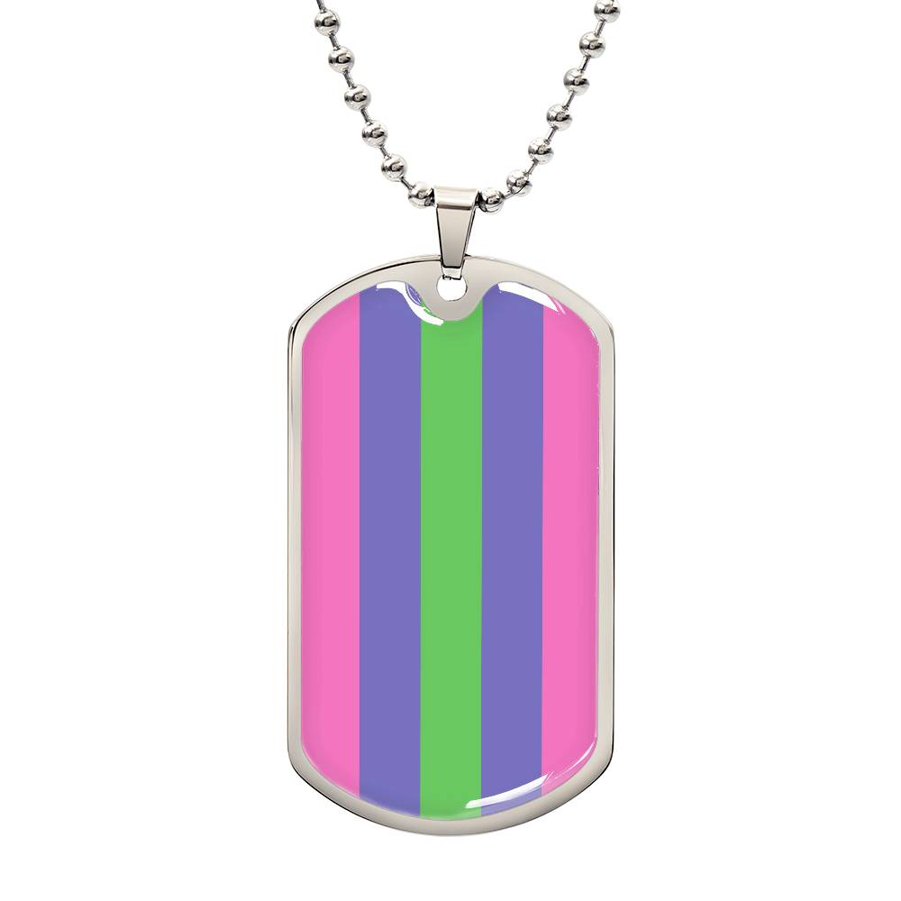 Pride Dog Tag Style Necklace - Engravable Collection 2