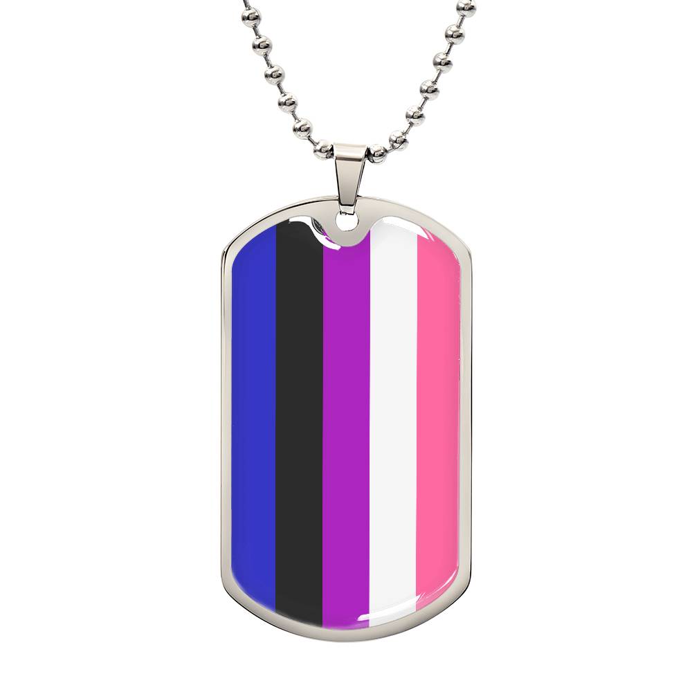 Pride Dog Tag Style Necklace - Engravable Collection 2