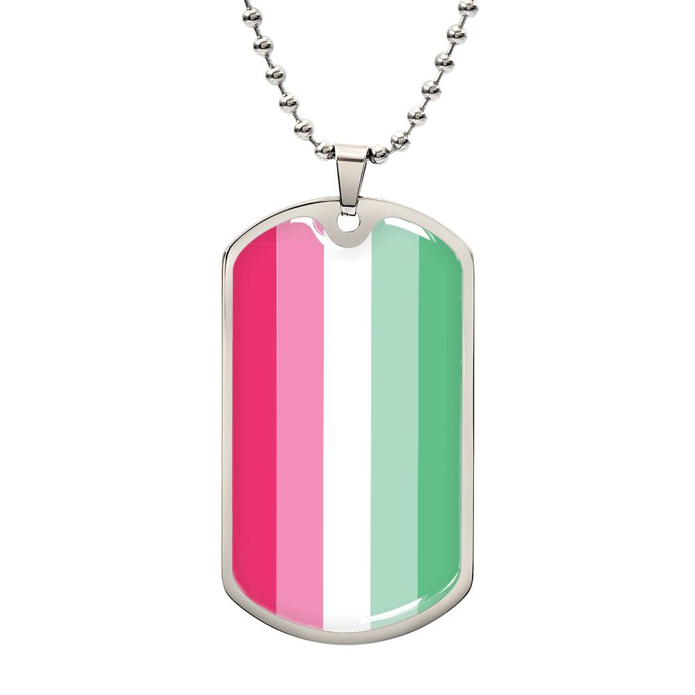 Pride Dog Tag Style Necklace - Engravable Collection 2