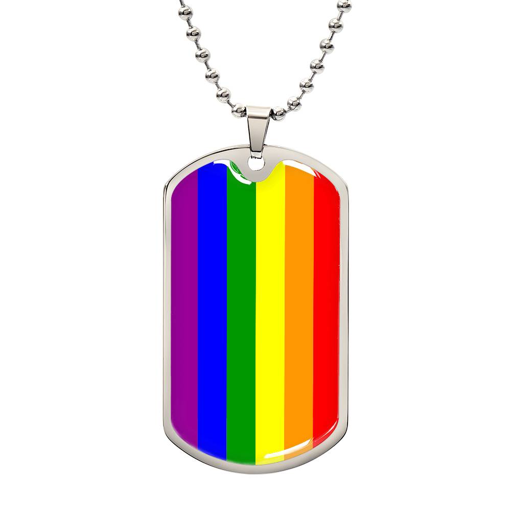 Pride Dog Tag Style Necklace - Engravable Collection 1