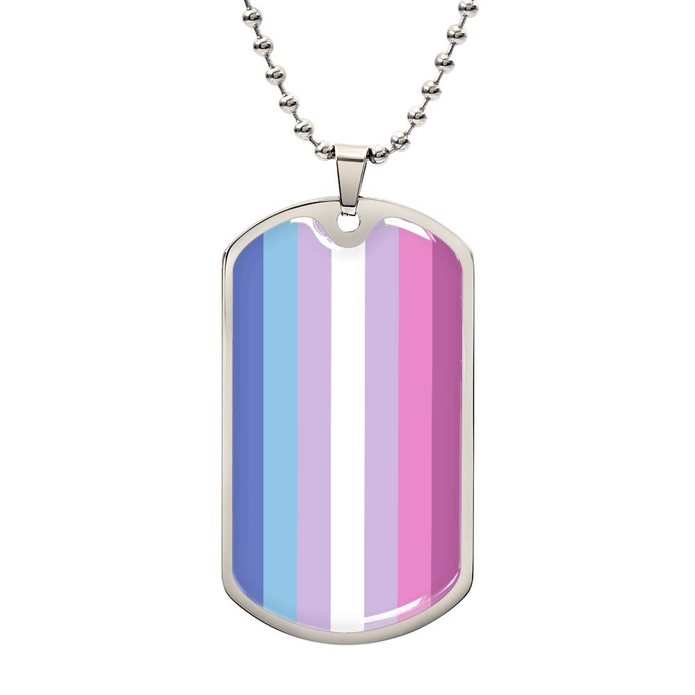 Pride Dog Tag Style Necklace - Engravable Collection 2