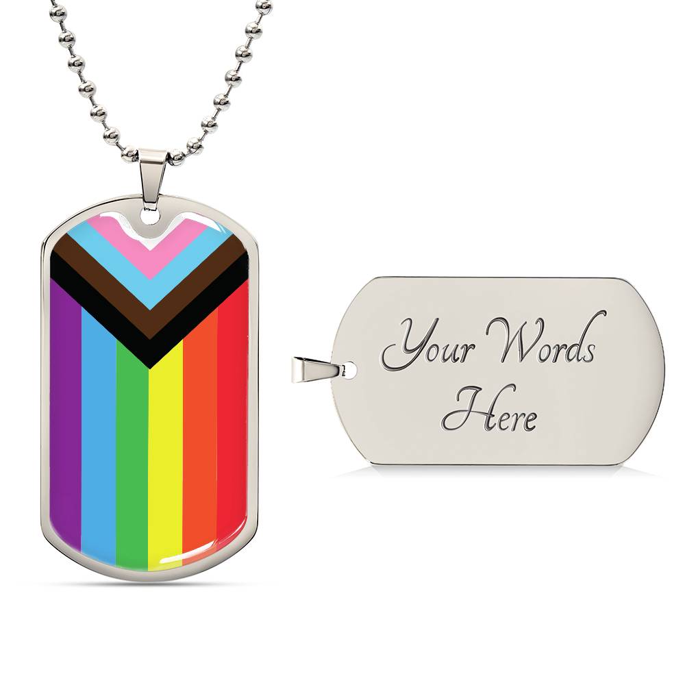 Pride Dog Tag Style Necklace - Engravable Collection 1