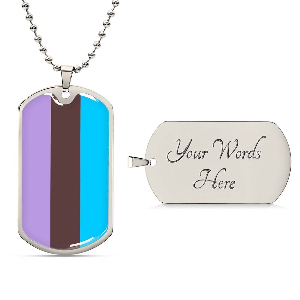 Pride Dog Tag Style Necklace - Engravable Collection 2