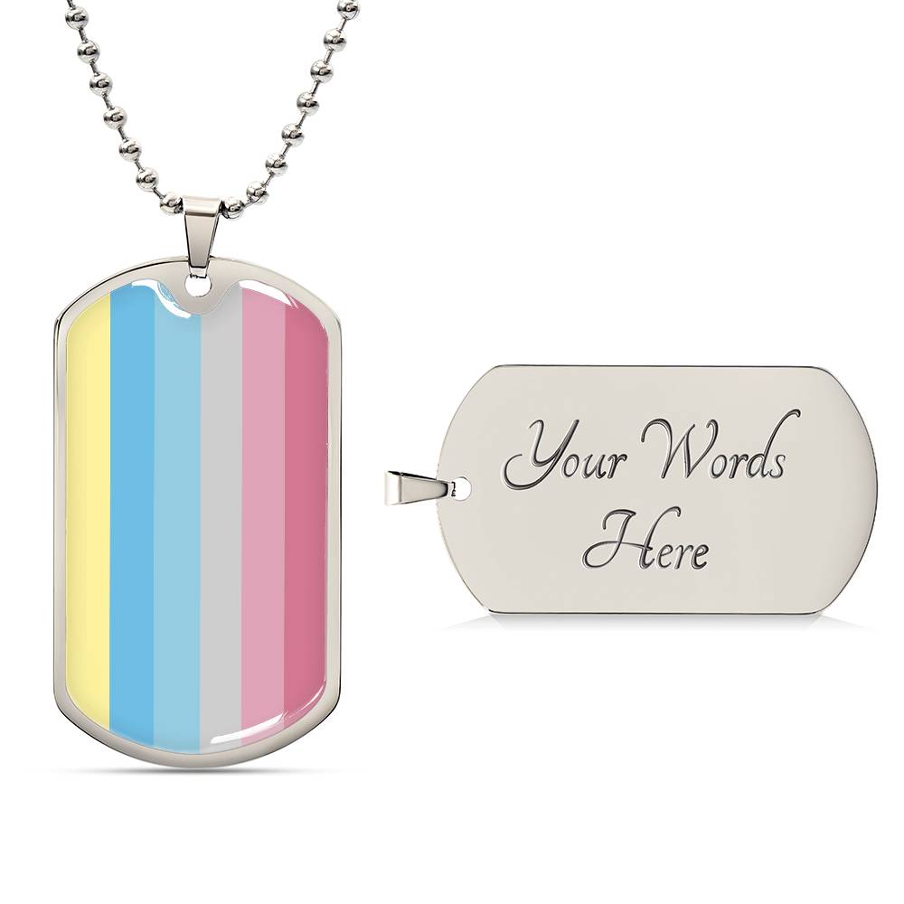 Pride Dog Tag Style Necklace - Engravable Collection 1