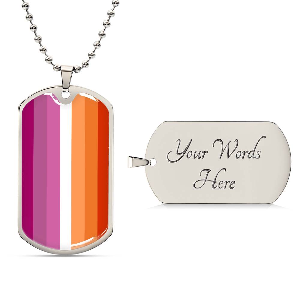 Pride Dog Tag Style Necklace - Engravable Collection 1