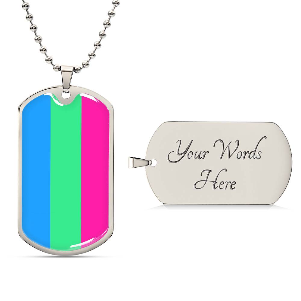 Pride Dog Tag Style Necklace - Engravable Collection 2