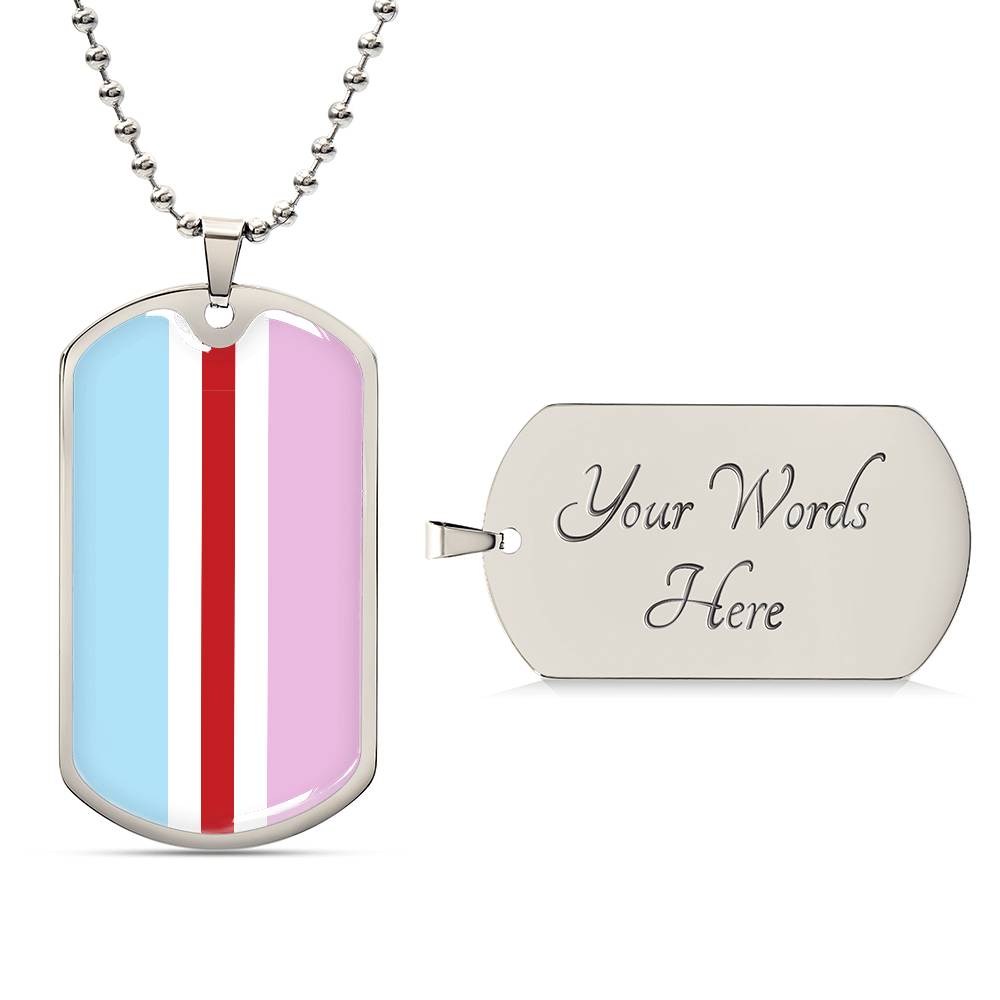 Pride Dog Tag Style Necklace - Engravable Collection 1