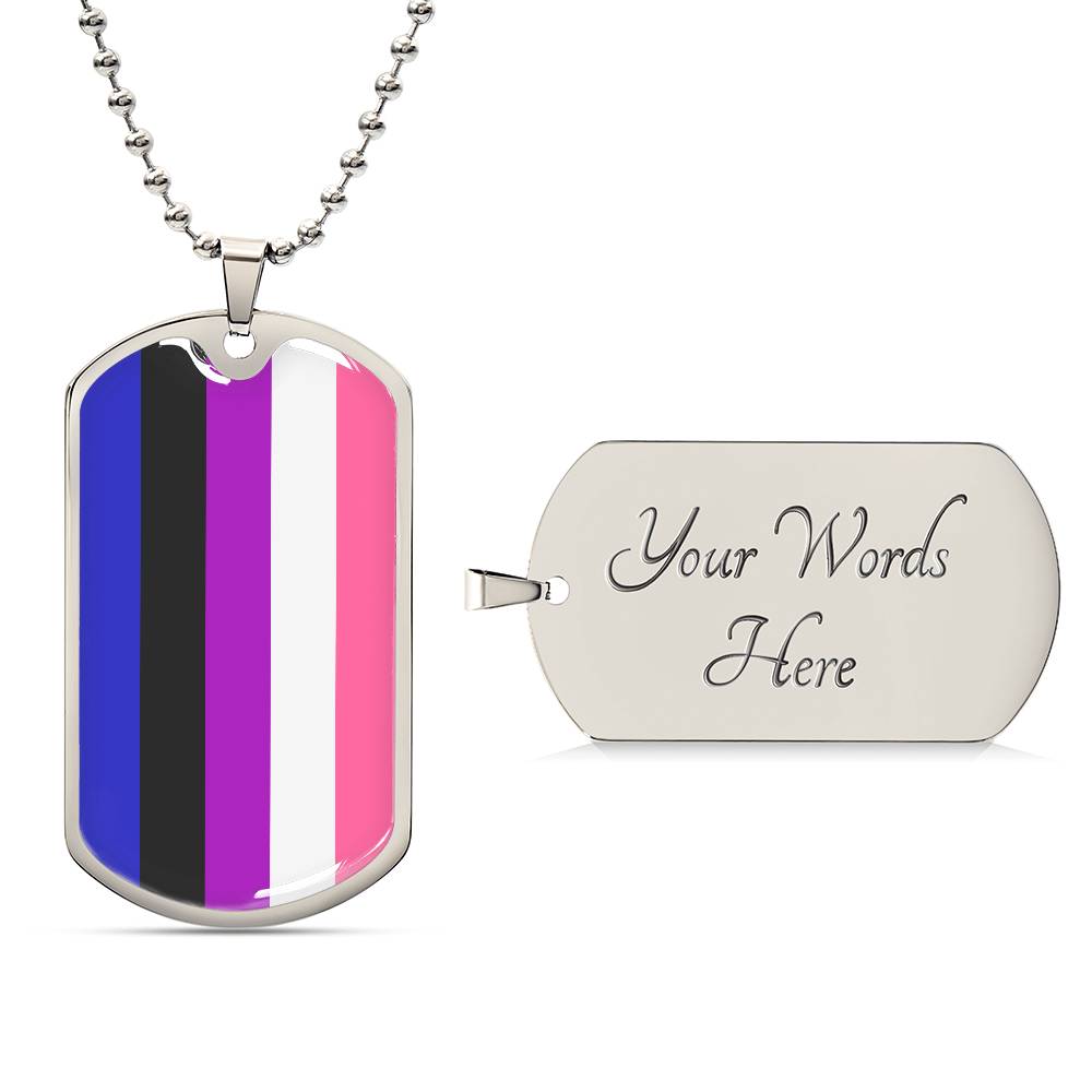 Pride Dog Tag Style Necklace - Engravable Collection 2