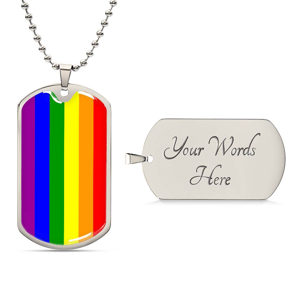 Pride Dog Tag Style Necklace - Engravable Collection 1