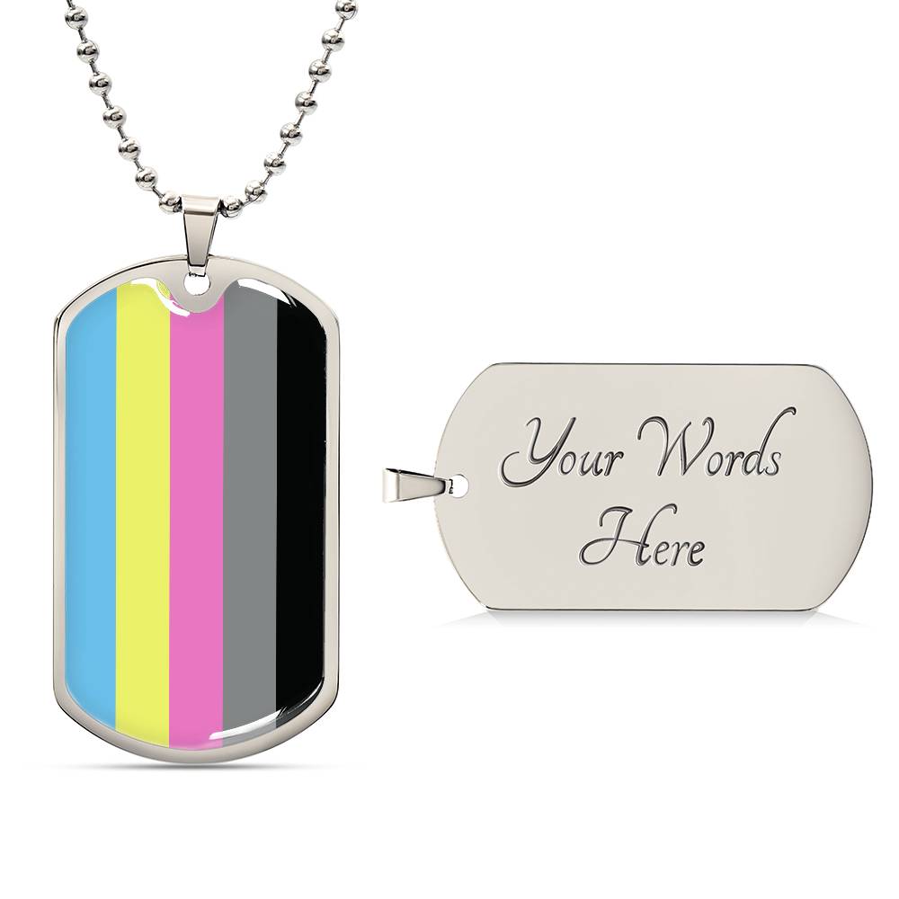 Pride Dog Tag Style Necklace - Engravable Collection 2