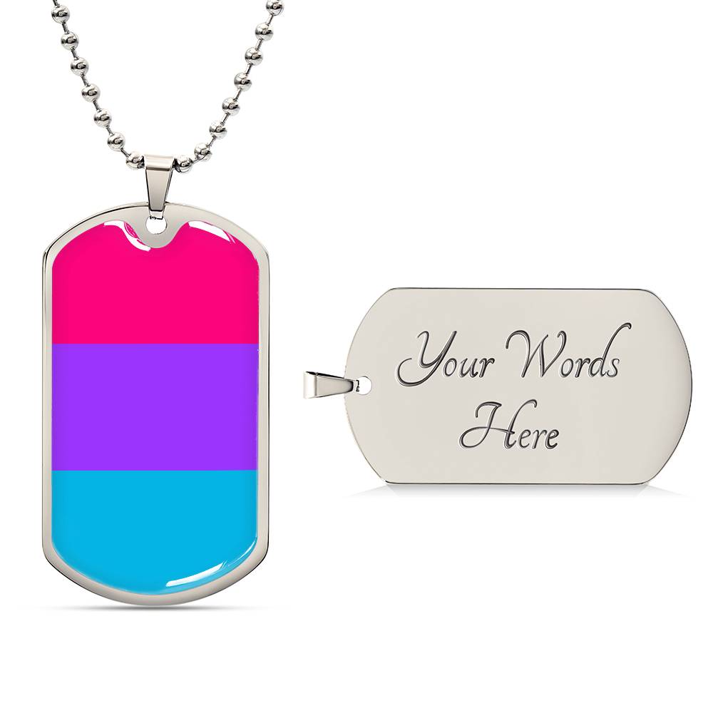 Pride Dog Tag Style Necklace - Engravable Collection 2